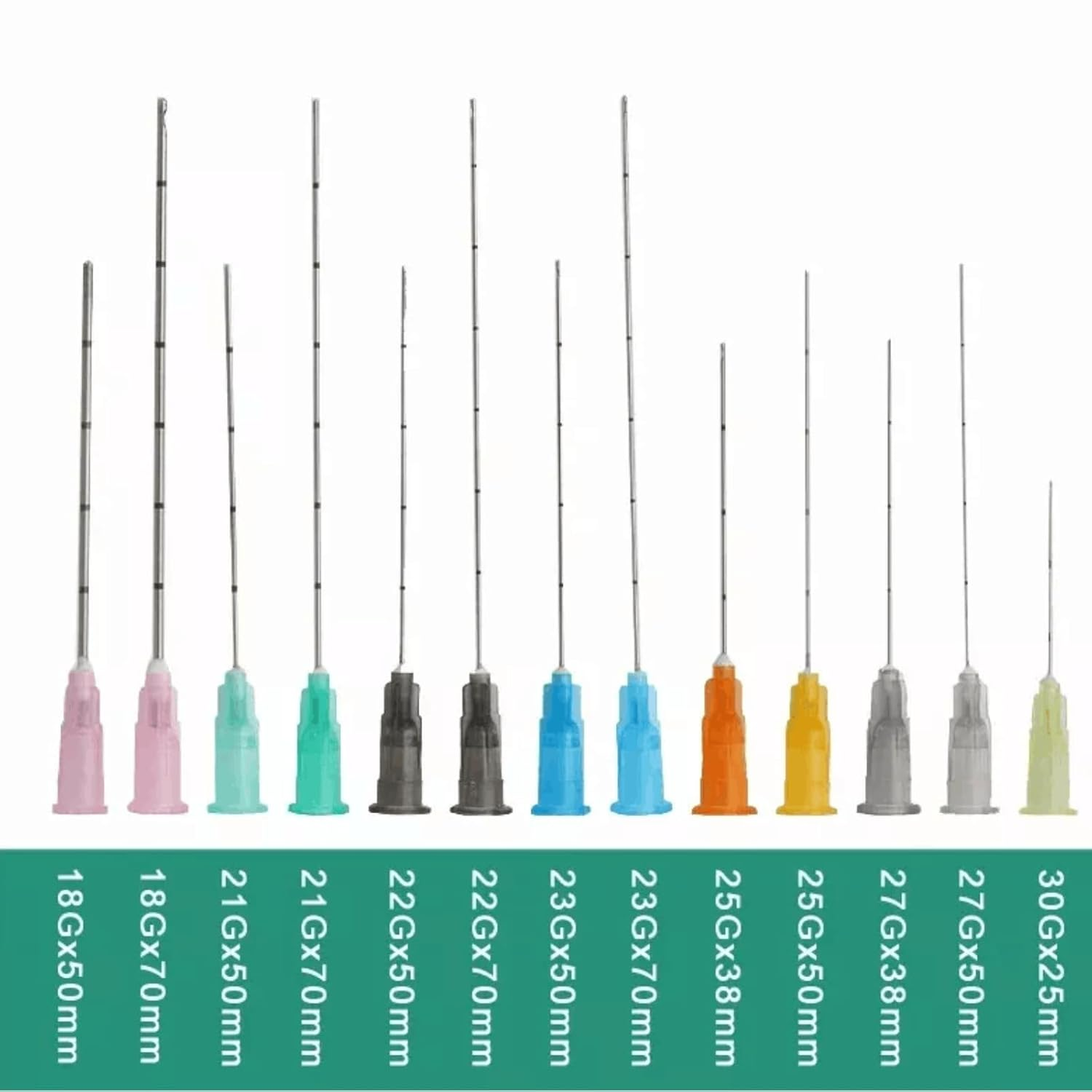 Micro Cannula with Puncture,Blunt Tip for Filler-18g/21g/22g/23g/25g/27g/30g 25/38mm/50/70mm