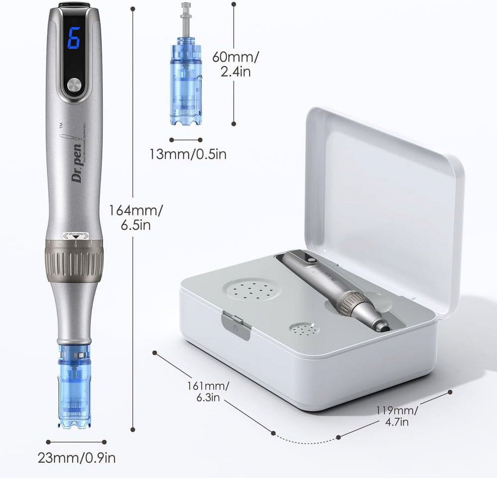 Electric M8S Dermapen Pen, Wireless Tool Auto Pen Care Tool with Skin Care Cartridges Replacement