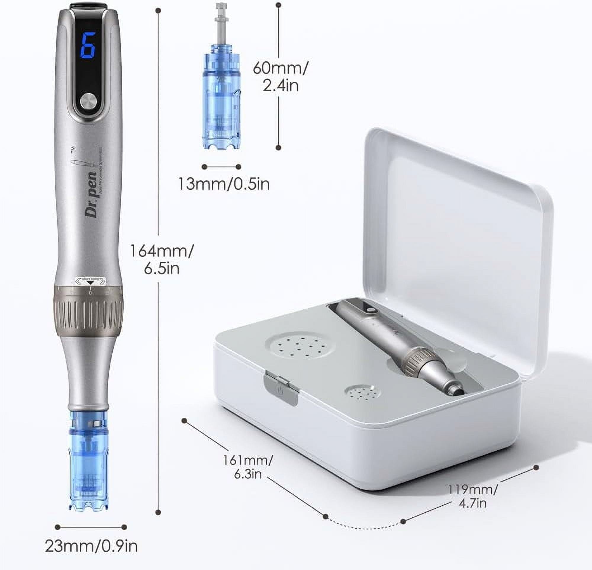 Electric M8S Dermapen Pen, Wireless Tool Auto Pen Care Tool with Skin Care Cartridges Replacement