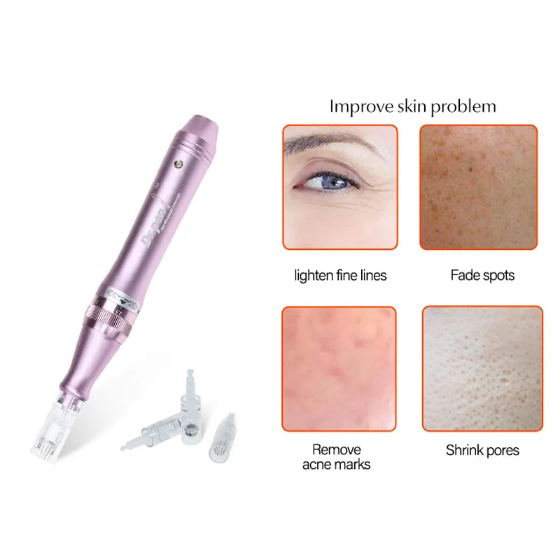 Wireless Pink Dr.Pen Ultima A6 Microneedling Derma Pen 5 Speed 0-2.5mm Depth Home Salon Anti-Aging Skin Rejuvenation Tool