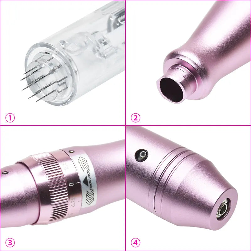 Wireless Pink Dr.Pen Ultima A6 Microneedling Derma Pen 5 Speed 0-2.5mm Depth Home Salon Anti-Aging Skin Rejuvenation Tool