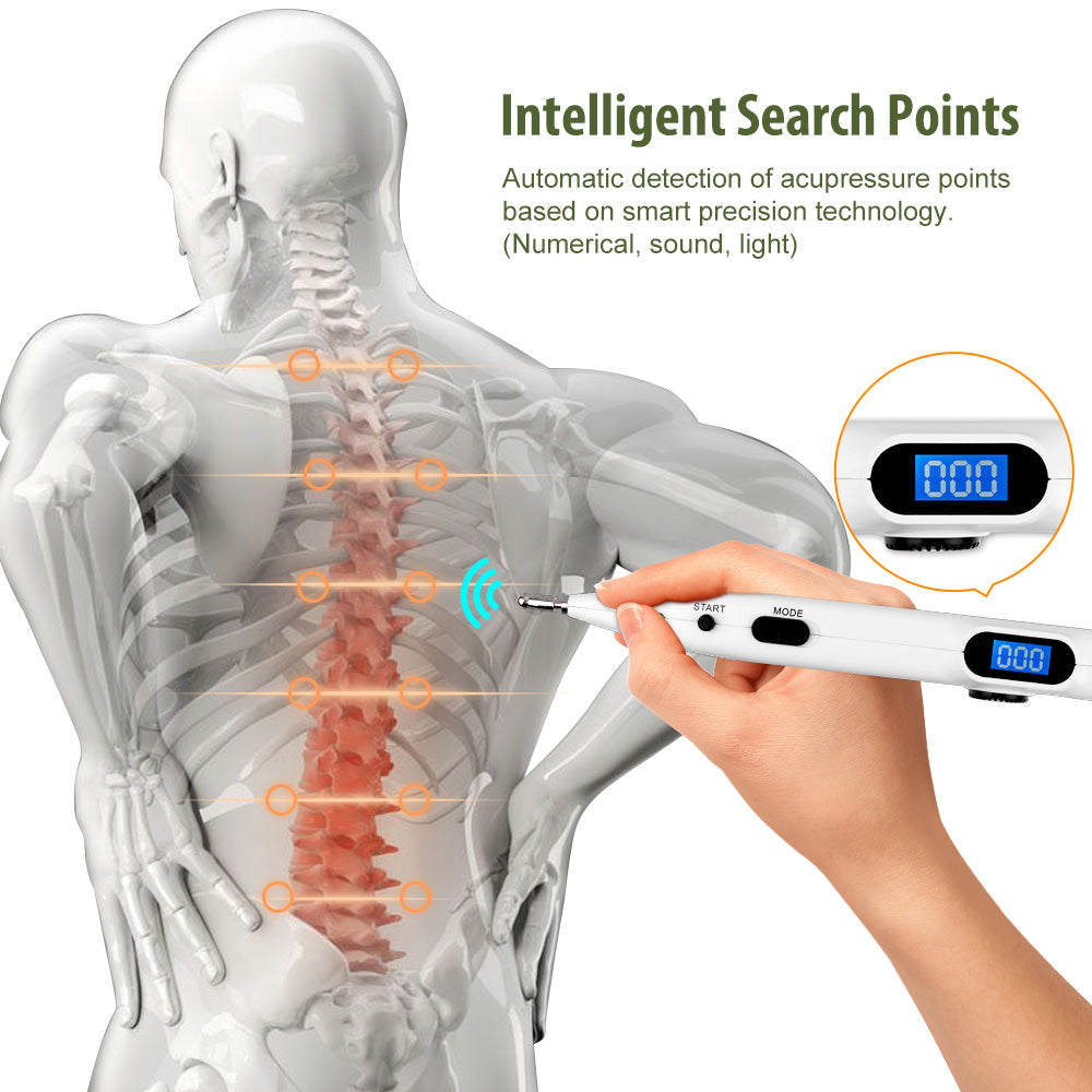 Electronic Acupuncture Pen Meridian Acupoints Finder Electric Acupressure Point Muscle Massage Pulse Therapy Tool for Pain Relief Rechargeable