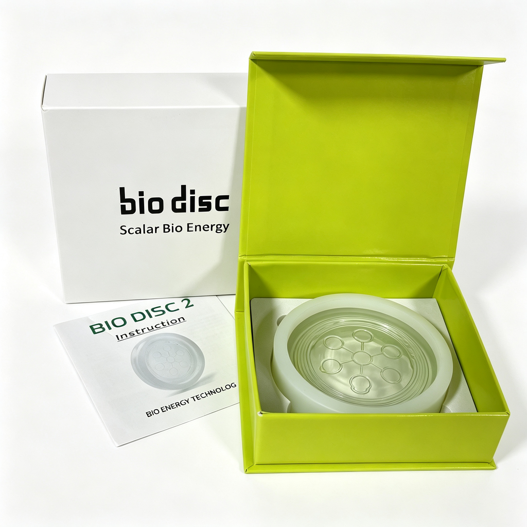 1PC Authentic Bio Disc 2 Scalar Energy Bio Disc Amazing Power Ion Energy Health Care Crystal Disc with Gift Box