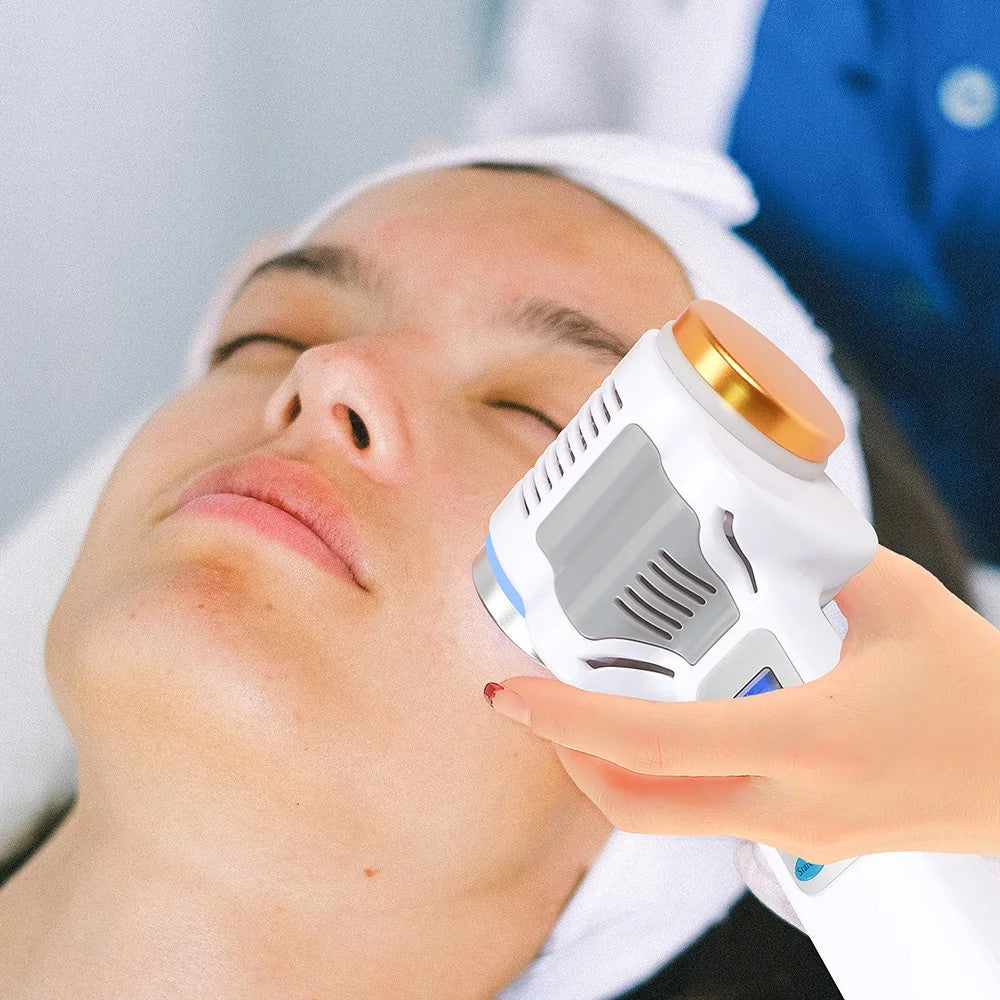 Hot Cold Facial Skin Beauty Device Handheld Hot And Cool Hammer Machine LCD Display Temperature Control Anti Wrinkle Salon Instrument
