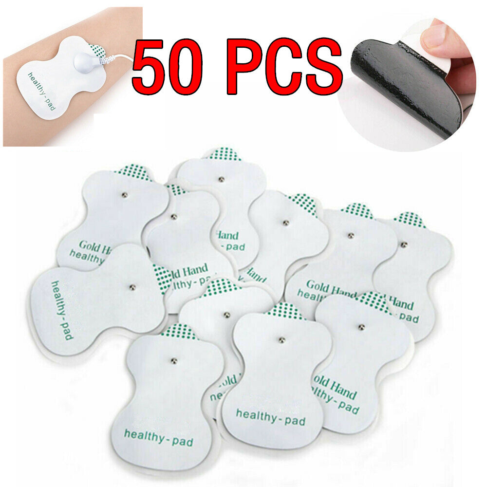 10/20/50 PCS Snap On Replacement Gourd-shaped Electrode Pads for E.M.S TENS  Unit Pulse Massager Digital Therapy Machine