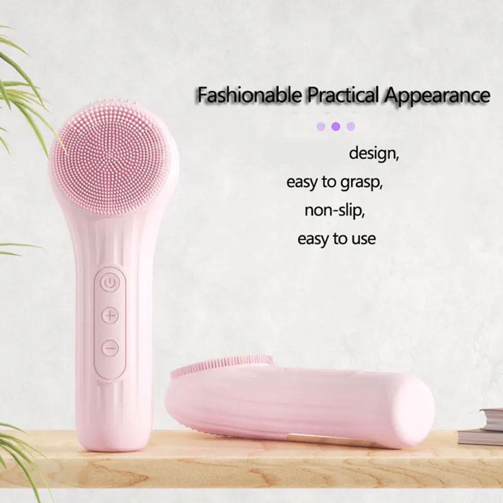 Electric Silicone Facial Cleansing Brush Rechargeable Vibration Face Scrubber Deep Clean Pore Exfoliate Skin Care Beauty Tool