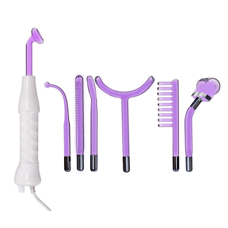 Portable High Frequency Facial Machine 7Pcs Glass Electrodes Handheld Skin Wand Home Salon Skin Beauty Care Device