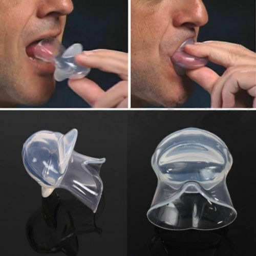 Silicone Anti Snore Device Apnea Aid Snore Stop Tongue Retainer Anti Snoring Mouthpiece with Case