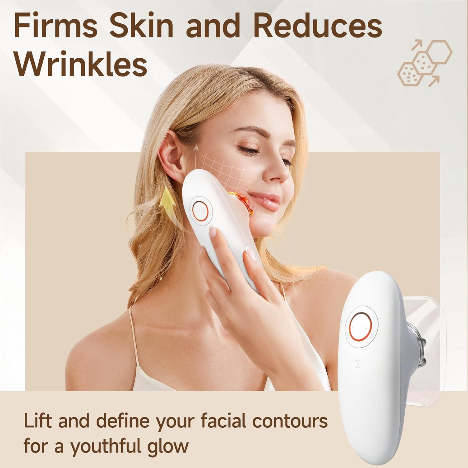 3 In 1 Handheld Body Slimming Massager EMS Red Light Heating Skin Tightening Machine Face Belly Body Shaping Anti Cellulite Beauty Device