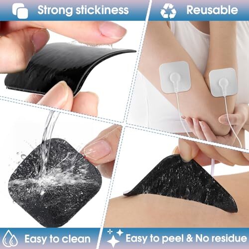 20/40PCS Replacement 3.5mm Snap 2x2" Self-Adhesive TENS Unit Electrode Pads Compatible with TENS Devices with 3.5mm Connector