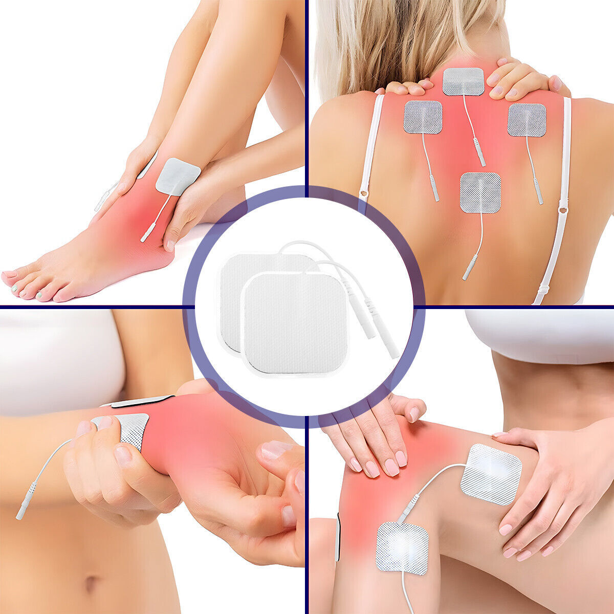 40/80 PCS Reusable TENS Electrode Self-adhesive Pads EMS Replacement Unit 7000 3000 2x2 Muscle Stimulator BULK