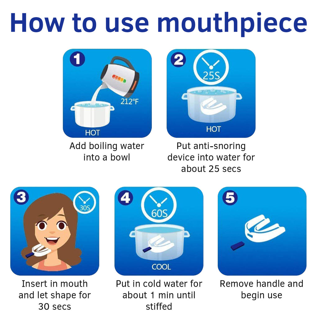 Anti Snore Mouthpiece Stop Snoring Aid Sleep Apnea Solution Comfortable Night Guard Dental Device Prevent Teeth Grinding Jaw Alignment Tongue Stabilizer Snore Stopper