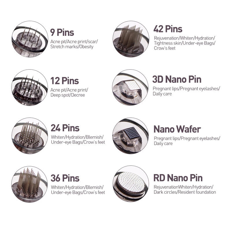 A7 Derma Pen Cartridge Needle Replacement Parts Bayonet Microneedling 12/24/36/42 Pin Dermapen Microneedle MTS Tips