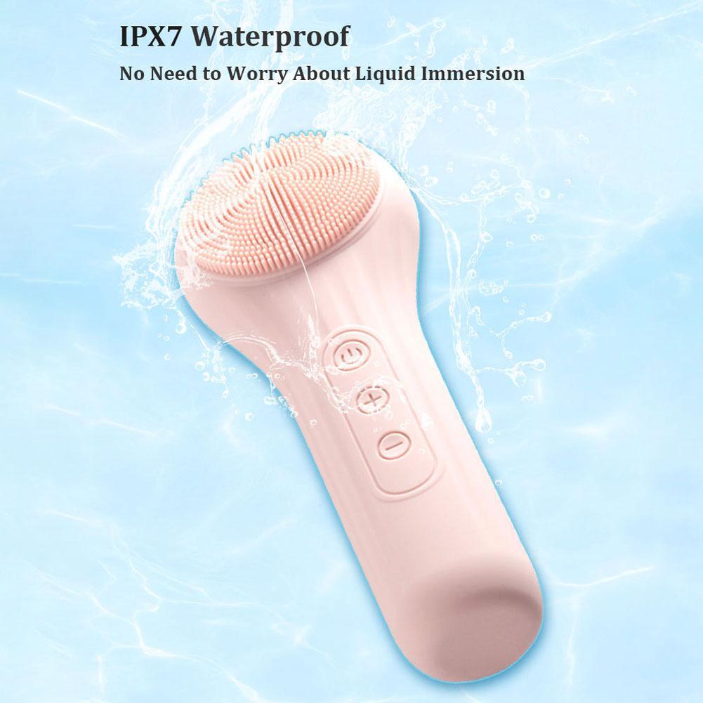 Electric Silicone Facial Cleansing Brush Rechargeable Vibration Face Scrubber Deep Clean Pore Exfoliate Skin Care Beauty Tool