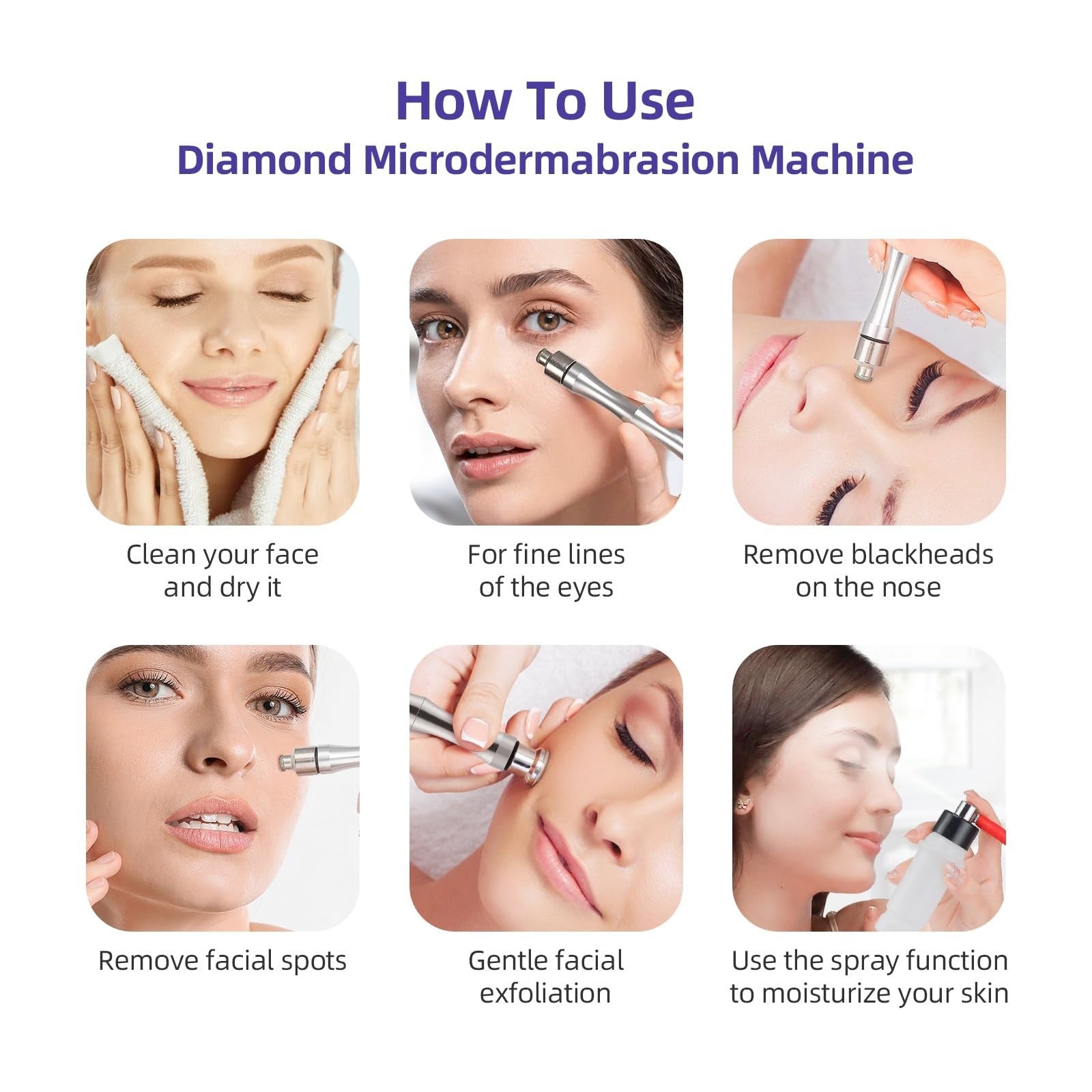 3 in 1 Diamond Dermabrasion Machine Professional Facial Skin Peeling Vacuum Suction Water Spray Microdermabrasion Beauty Equipment