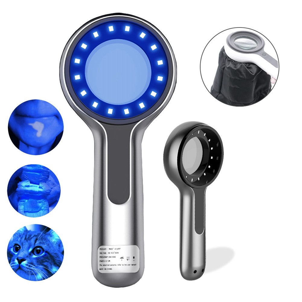 Rechargeable Wood's Lamp Skin Analyzer 365nm UV Skin Detector Skin Inspection Device for Human Skin Observation Pet Fungus Detection
