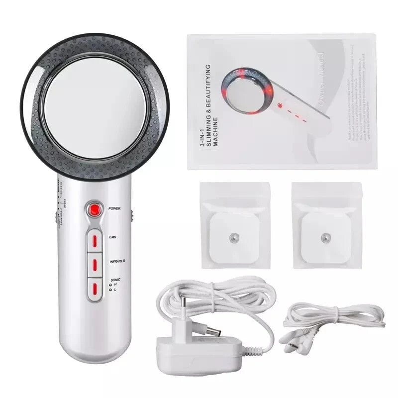 3 IN 1 Electric Microcurrent Slimming Beauty Instrument EMS Ultrasonic Massager Slimming and Fat Burning for Home Use