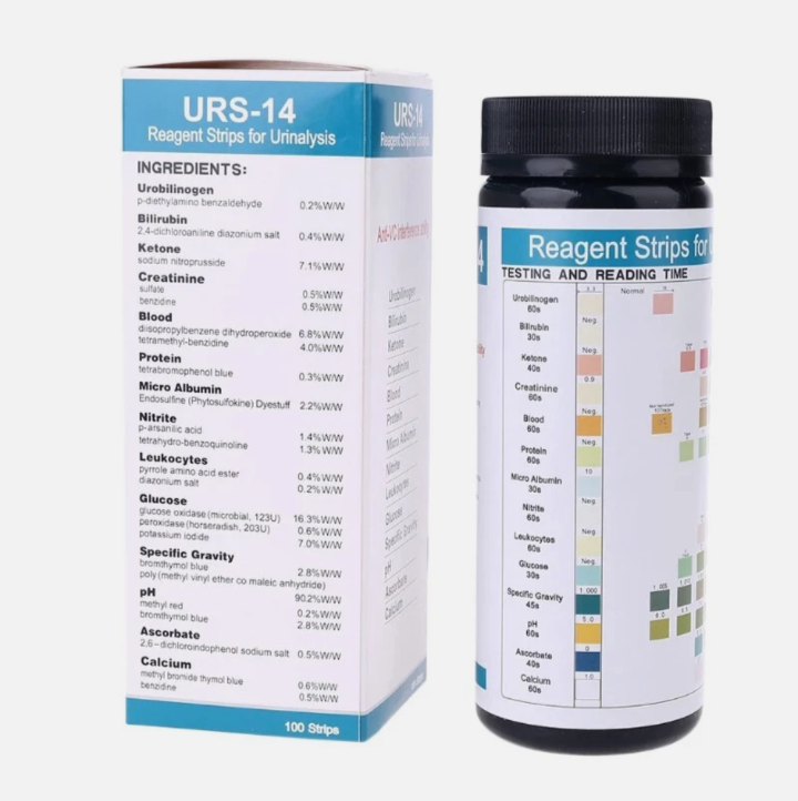 Urine Test Strips URS 14-in-1 Urinalysis Reagent Strips 14 Parameter Urine Test Strips PH Tester US