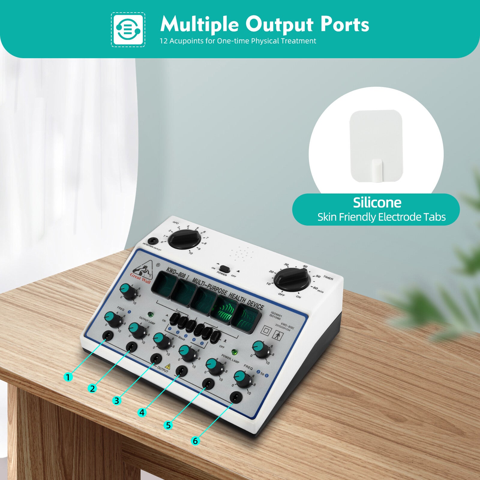 KWD-808I 6 Channel Output Patch Massager Care Kit Digital Electroestimulador Muscular Electric Acupuncture Stimulator Machine