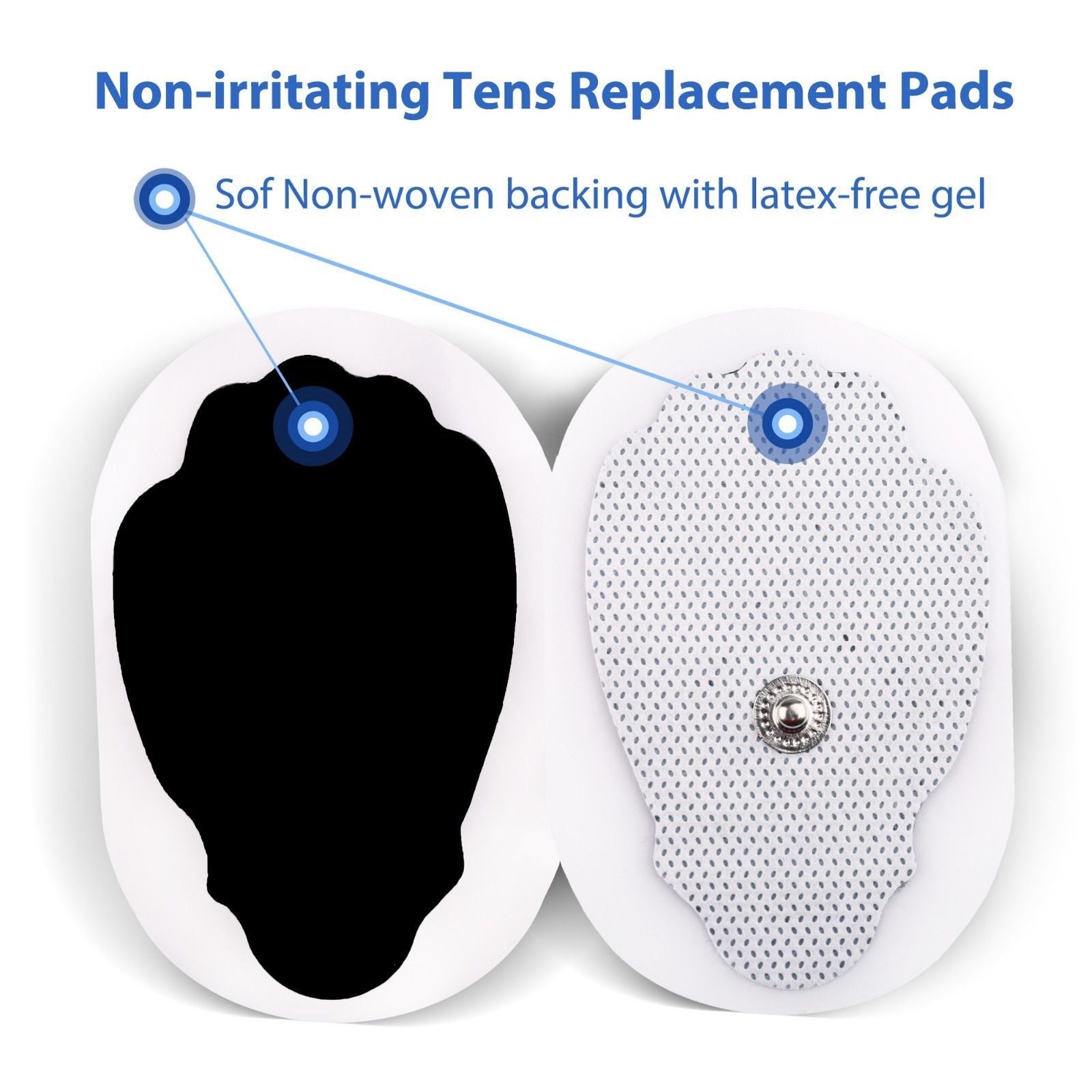 10-80Pcs Replacement Small Oval Snap On / Palm Electrode Pads Cloth for Tens Machine Pulse Massagers Home Use