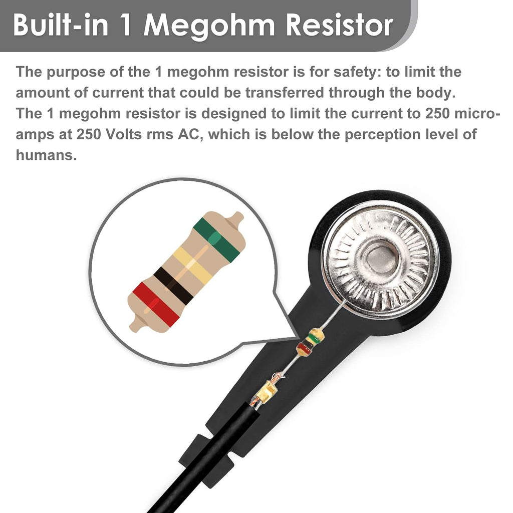 2PCS Adjustable Anti Static Wrist Strap with Coiled Cord Alligator Clip ESD Grounding Bracelet for Electronic Repair Work