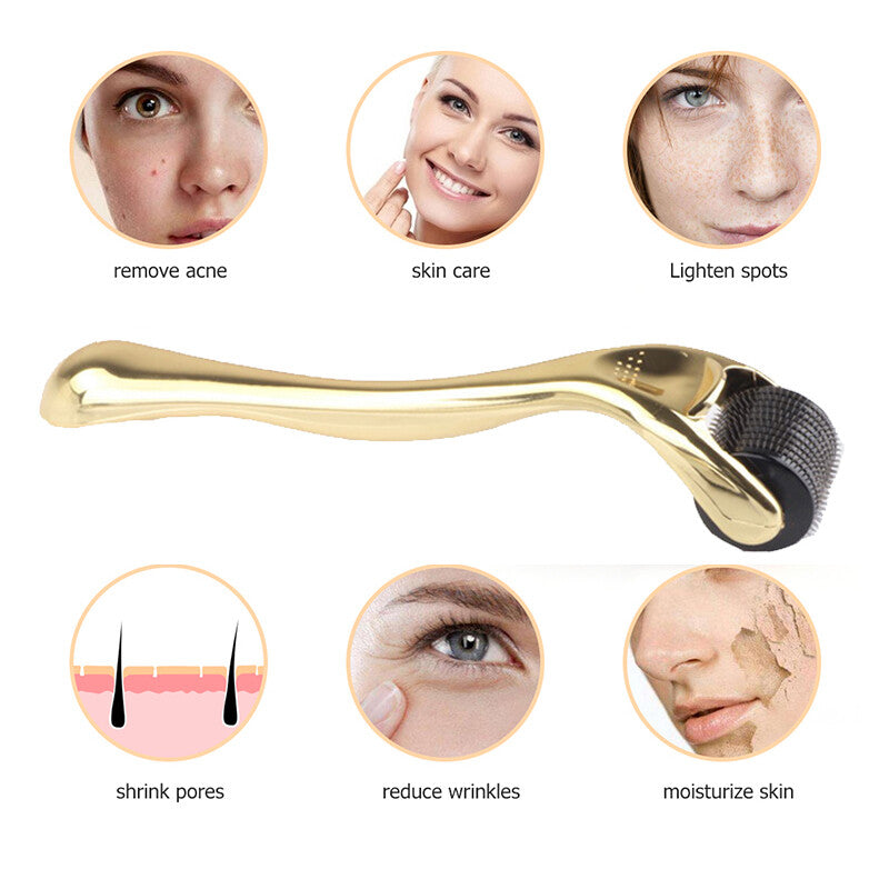 DRS 540 Titanium Microneedle Derma Roller Facial Skin Care Tool Boost Collagen Anti-Aging Reduce Wrinkles Pore Minimizing Device