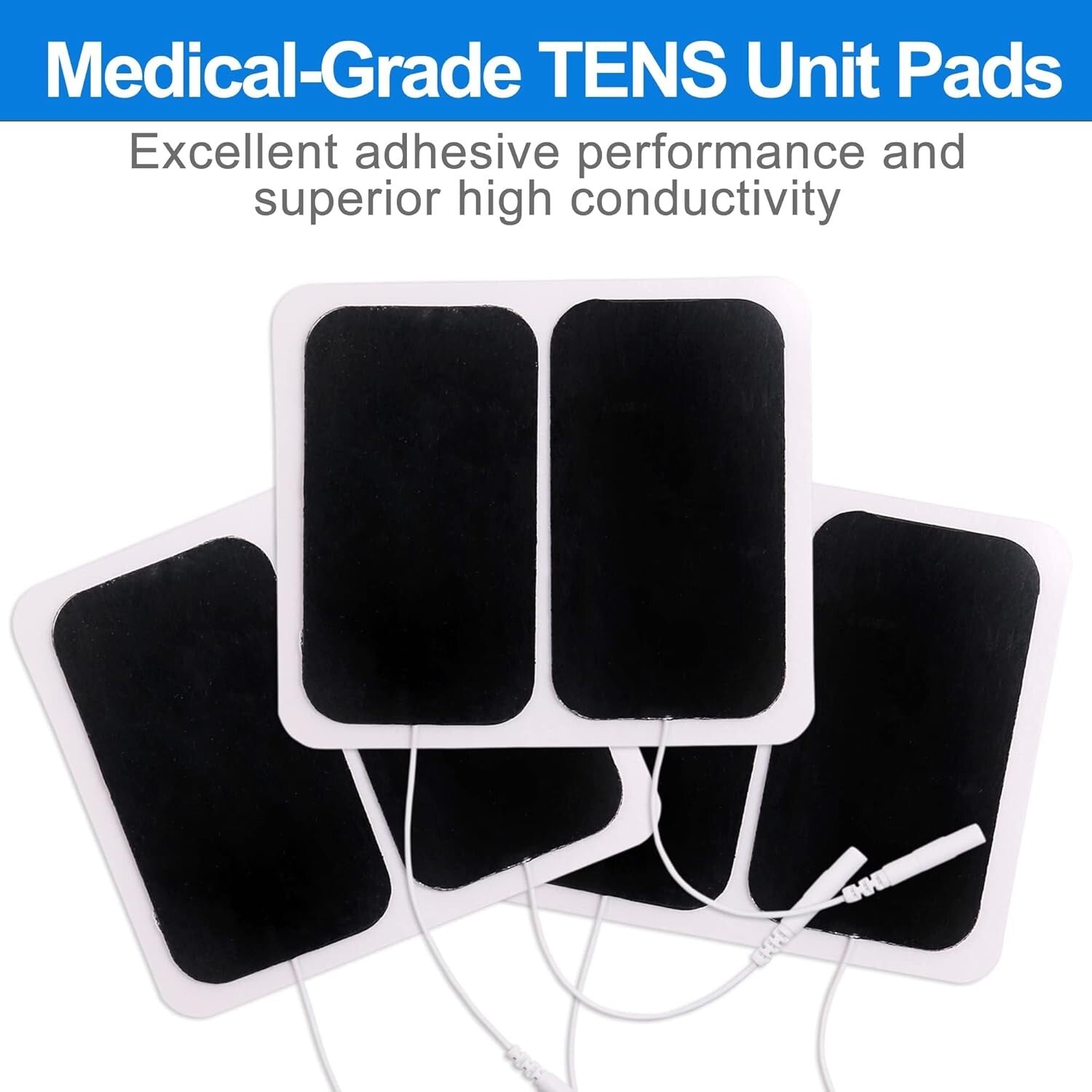 20/40X Replacement Large 2"x3.5" White Cloth Self Adhesive Electrode Pads for Tens Unit 7000 3000 Muscle Stimulator Pulse Massagers