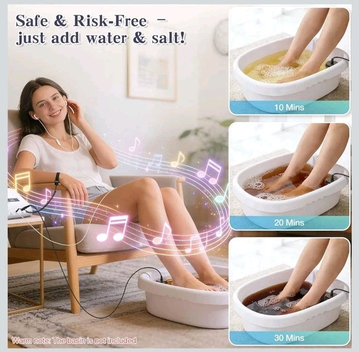 Dual Ionic Detox Foot Bath Machine with MP3 Music Player 2 Black Arrays Cell Spa Foot Bath Machine for Two Person Home Relax Use