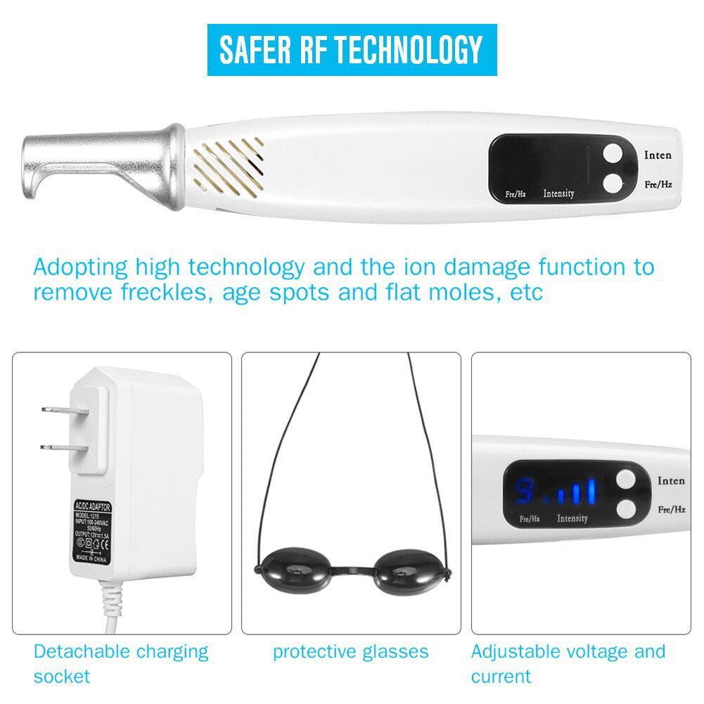 Handheld Red or Blue Pen Picosecond Spot Removal Pen Painless Eyebrow Washing Portable Tattoo Removal Skin Beauty for Home Use