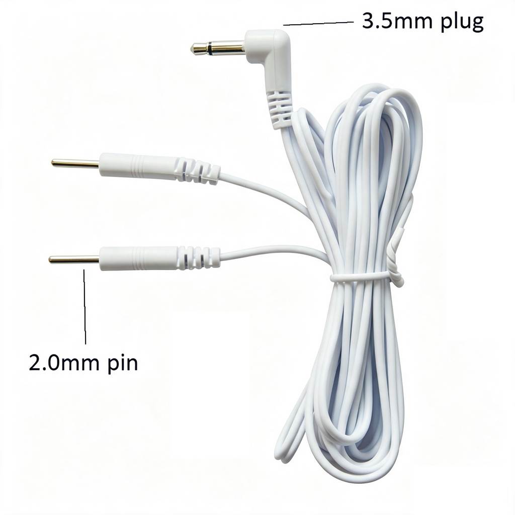 2PCS Electrode Wire Cable 3.5mm or 2.5mm Plug Jack TENS Lead Wire with 2mm Pin Electrode Cables for Massage EMS Stimulation Machine