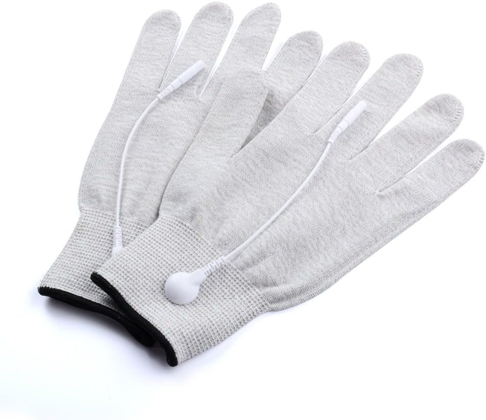 L Size Conductive Electrode Massage Gloves With Cable For TENS EMS Physiotherapy Machine Hand Skin Relax Therapy Accessory