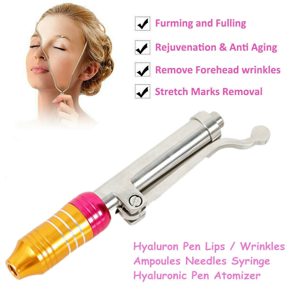 Manual Pressure Hyaluronic Acid Injection Pen Kit 0.3ml Syringe Ampoule Head Anti-Age Skin Filling Beauty Instrument Set