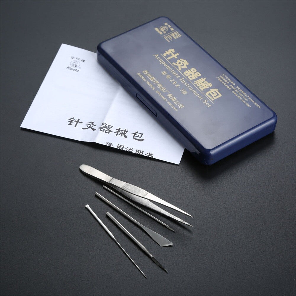 Stainless Steel Acupuncture Instrument Set Professional Acupuncture Tools Kit with Storage Box for Acupuncture Practitioners