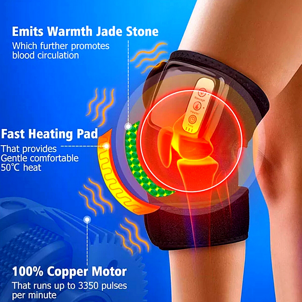 3 In 1 Knee Joint Physiotherapy Massager Pneumatic Air Compression Heating Vibration Leg Pain Relief Support Machine Home Use