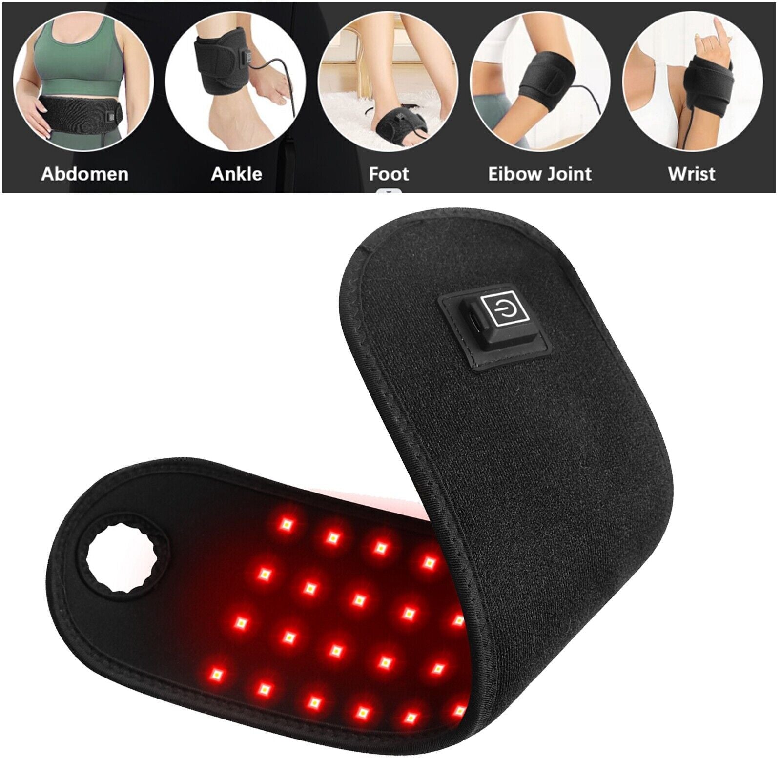 Red Light Therapy Wrist Wrap Pad 660nm 850nm Infrared LED Light Belt for Wrist Arm Joint Home Body Skin Relief Care