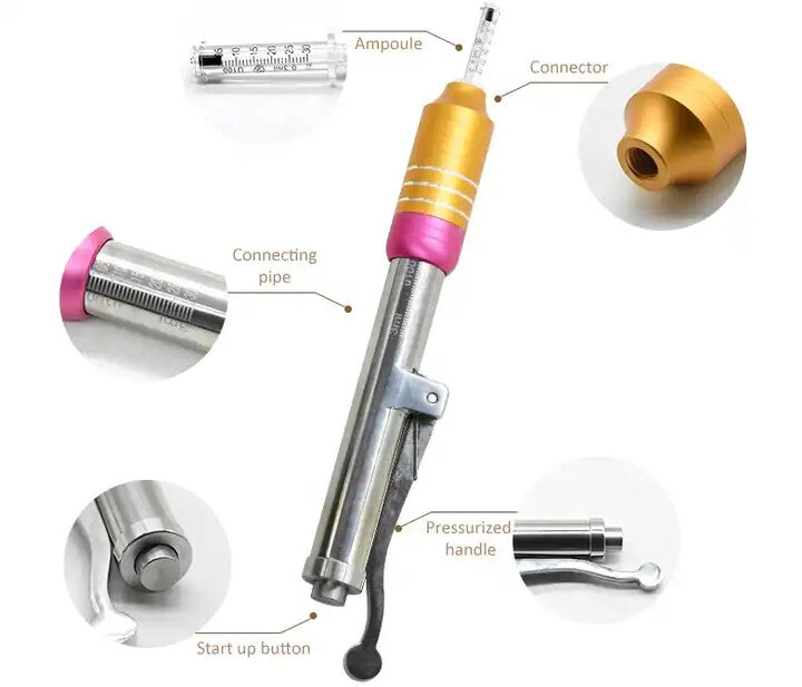 Manual Pressure Hyaluronic Acid Injection Pen Kit 0.3ml Syringe Ampoule Head Anti-Age Skin Filling Beauty Instrument Set