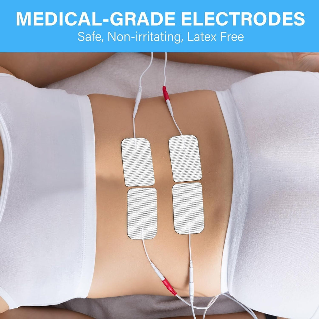 20/40X Replacement Large 2"x3.5" White Cloth Self Adhesive Electrode Pads for Tens Unit 7000 3000 Muscle Stimulator Pulse Massagers