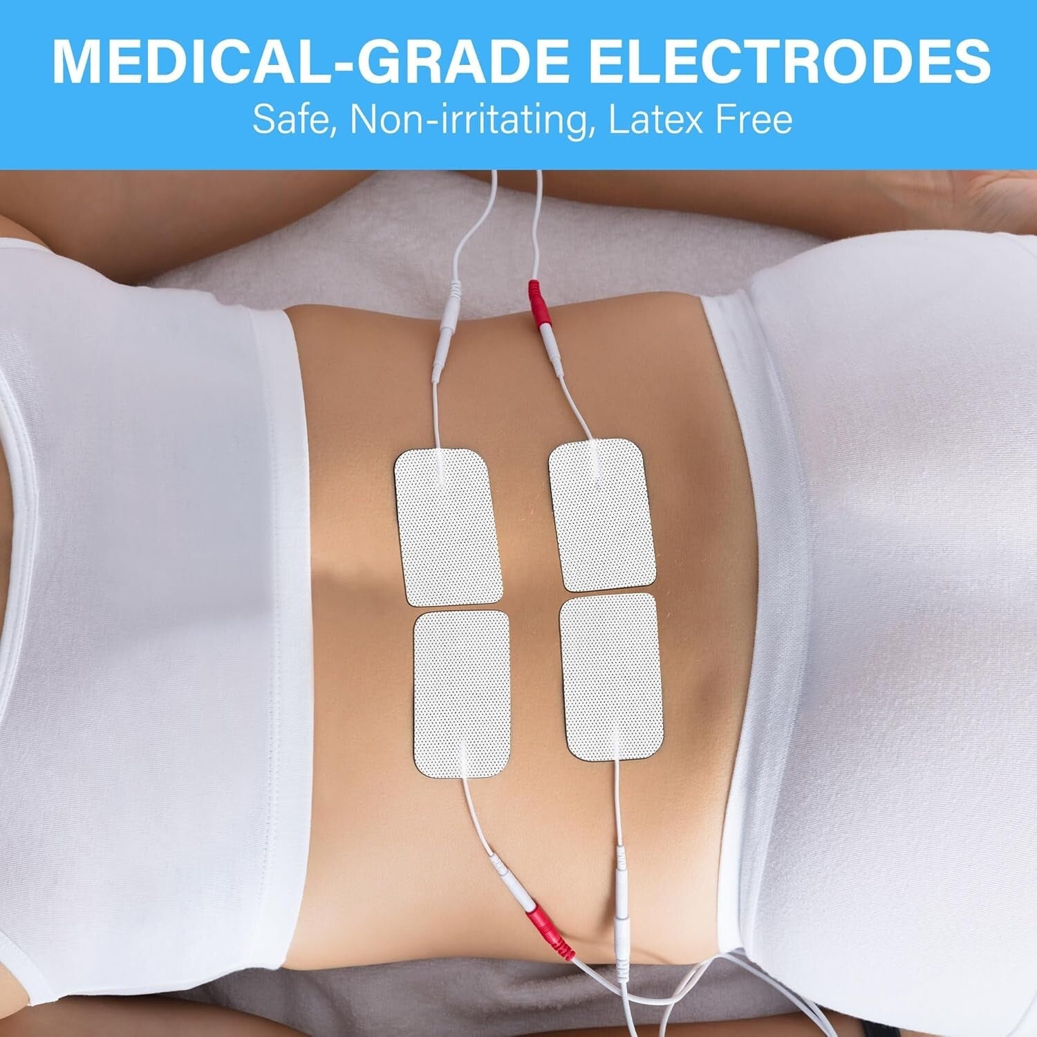 20/40X Replacement Large 2"x3.5" White Cloth Self Adhesive Electrode Pads for Tens Unit 7000 3000 Muscle Stimulator Pulse Massagers
