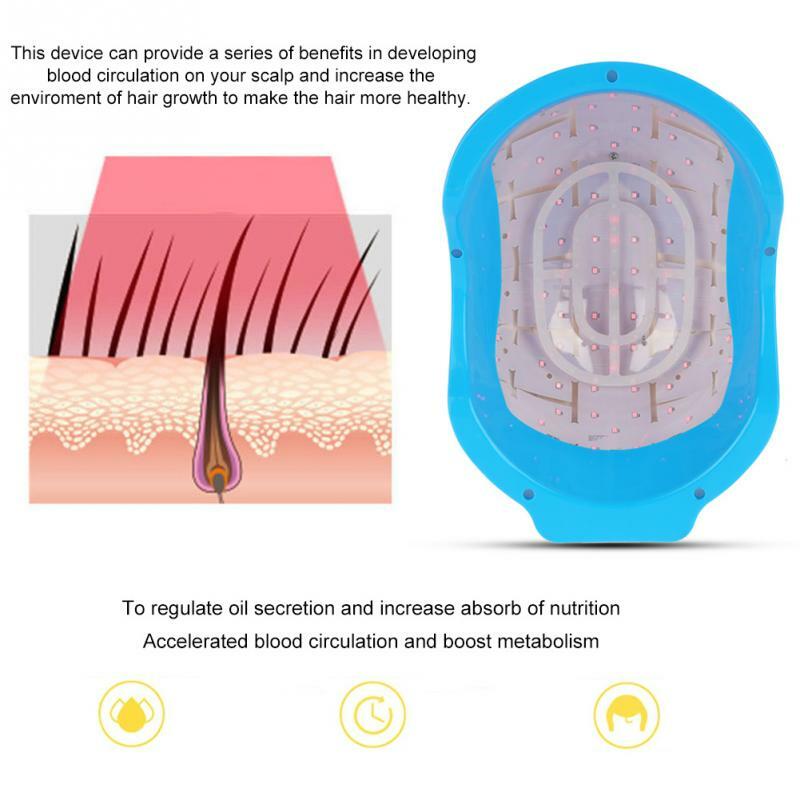 LED Red Light Hair Growth Helmet, Portable Scalp Phototherapy Cap for Thinning Hair, Home Hair Loss Regrowth Treatment Device