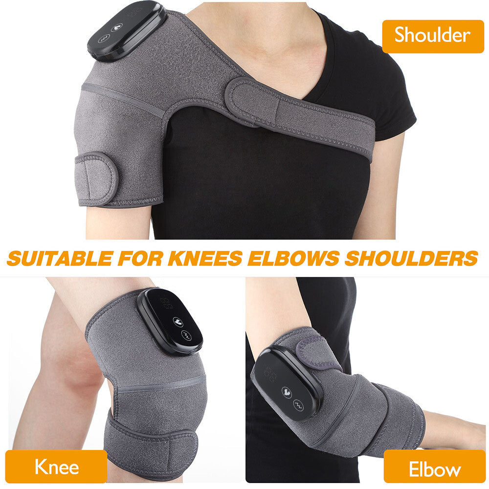 3 IN 1 Smart Timed Pain Relief Heating Vibration Elbow Shoulder Knee Massage Belt Electric Joint Body Massager for Leg