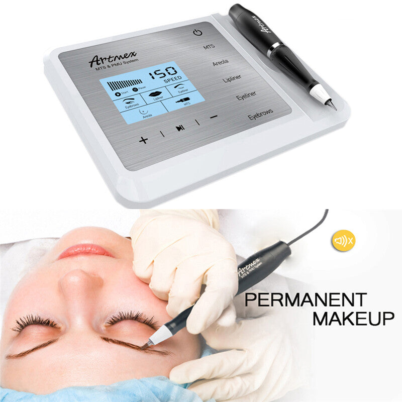 Artmex V9 Digital Charmant Permanent Makeup Machine Kit Microblading Pen for Eyebrow Lip Embroidery Tattoo with Cartridge Needle