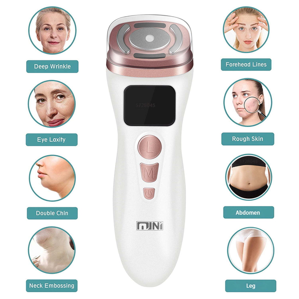 Mini HIFU RF Facial Skin Tightening Machine, Portable Radio Frequency Face Lifting Device for Wrinkle Reduction Skin Care
