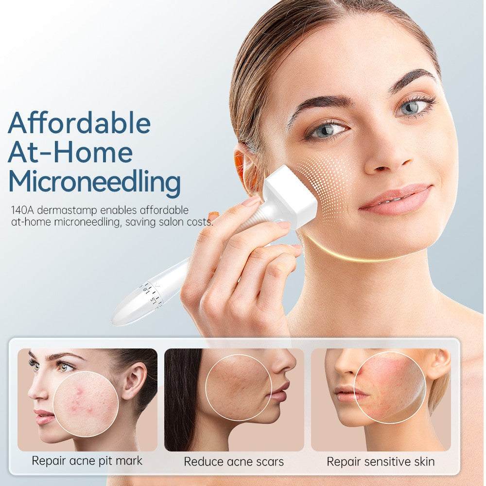 Derma Stamp DRS 140A Adjustable Medical Stainless Steel Needle Skin Care Tool Mirconeedling for Facial Treatment