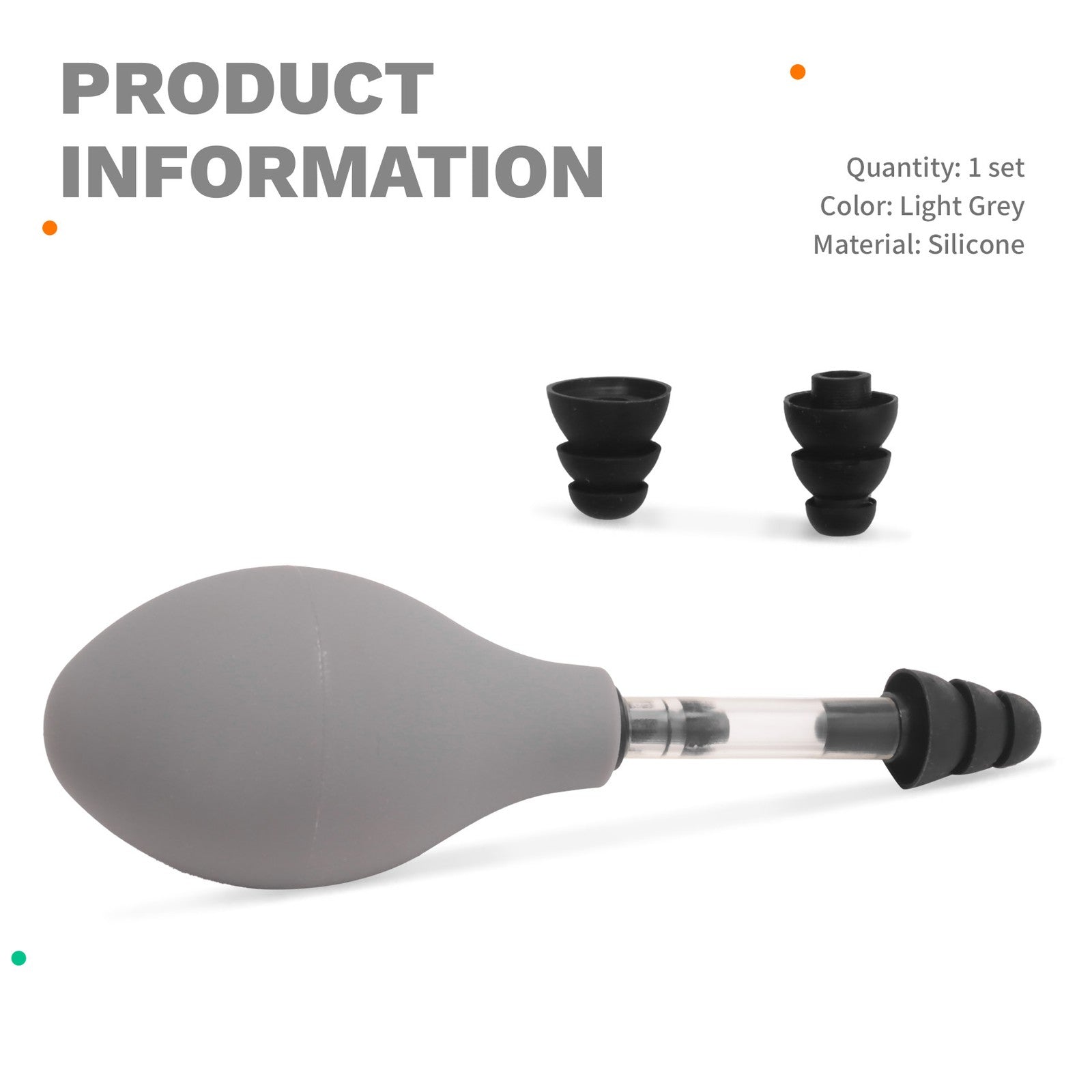 Portable Ear Pressure Equalization Balloon Tool With Extra Silicone Tips Ear Care Relieve Blocked Ears For Flight Diving Hearing Comfort Device