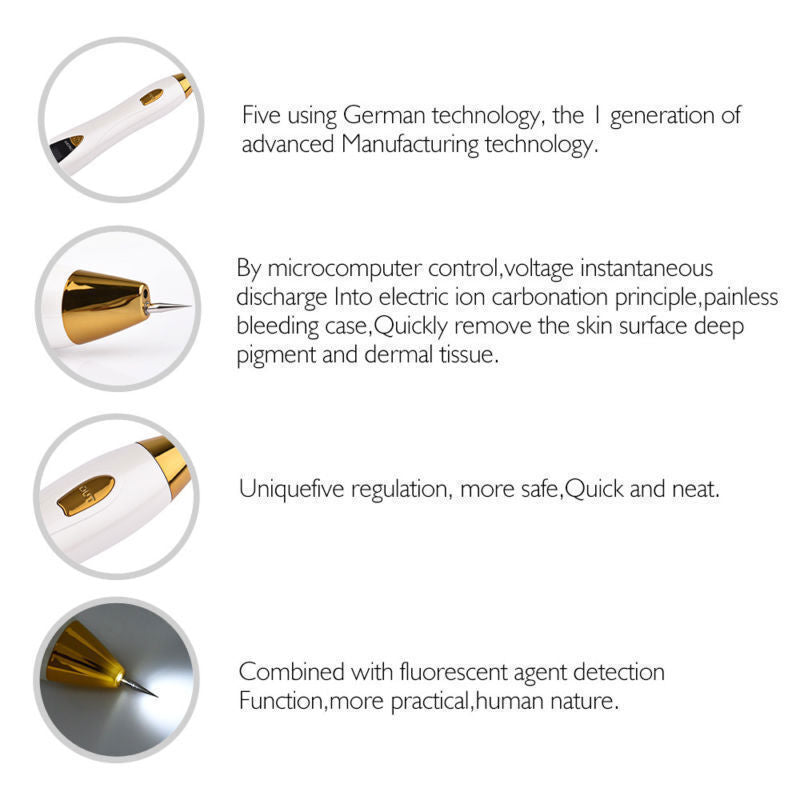 LCD Laser Skin Tag Freckle Wart Dot Mole Remove Pen Dark Spot Tattoo Removal USB Multi Function Beauty Equipment
