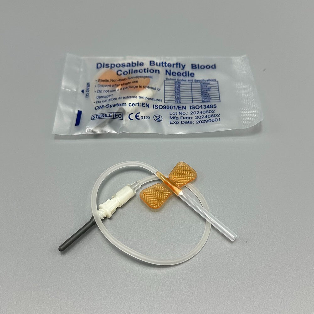 Disposable Butterfly Blood Collection Needle 21G 22G 23G 25G Sterile Clinical Lab Consumables Available In 50pcs & 100pcs Pack