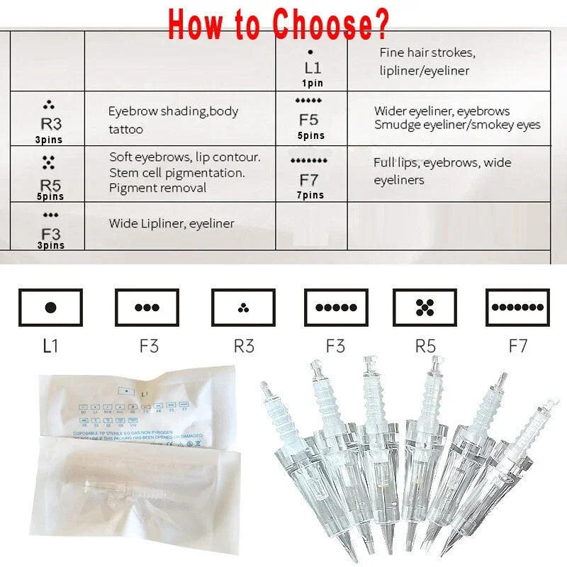 Micro Needle Cartridge Replacement Dr Pen Needles Cartridge Bayonet Coupling for M5 M7 N2 a6 E30 Skin Meso Therapy Microneedling Pen