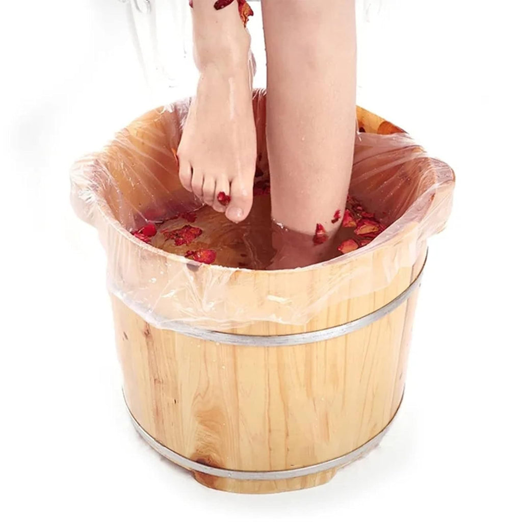 100Pcs Disposable Foot Bath Liners 28x28 Inch Plastic Foot Tub Bags For Ionic Detox Foot Spa Home Salon Foot Soak Use