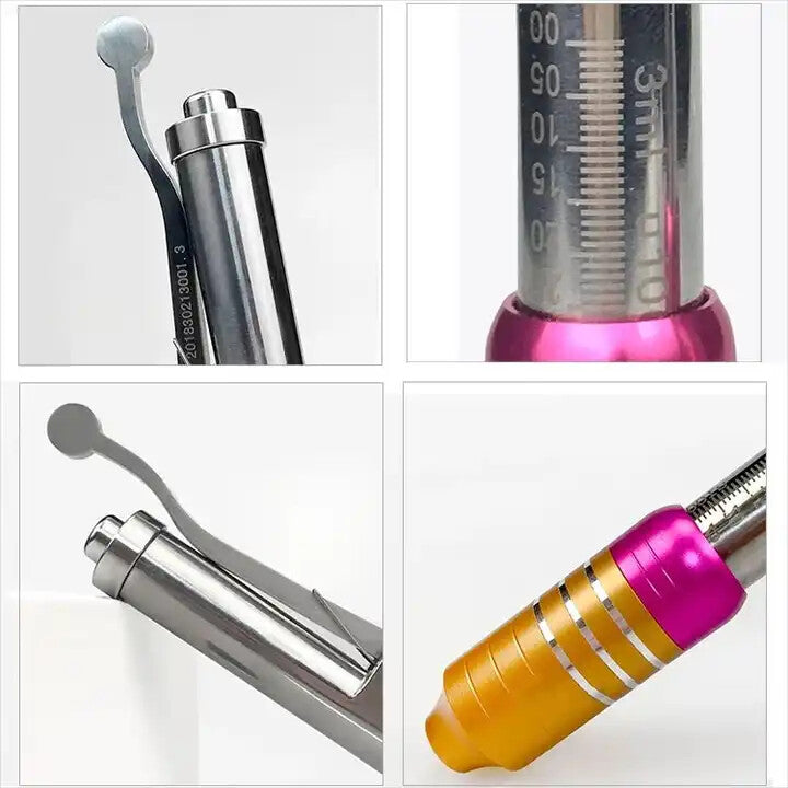Manual Pressure Hyaluronic Acid Injection Pen Kit 0.3ml Syringe Ampoule Head Anti-Age Skin Filling Beauty Instrument Set