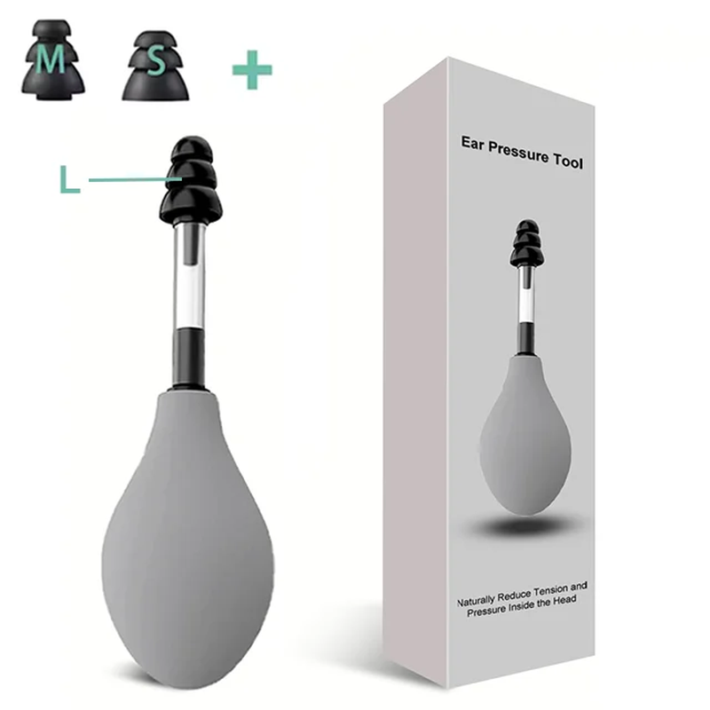 Portable Ear Pressure Equalization Balloon Tool With Extra Silicone Tips Ear Care Relieve Blocked Ears For Flight Diving Hearing Comfort Device